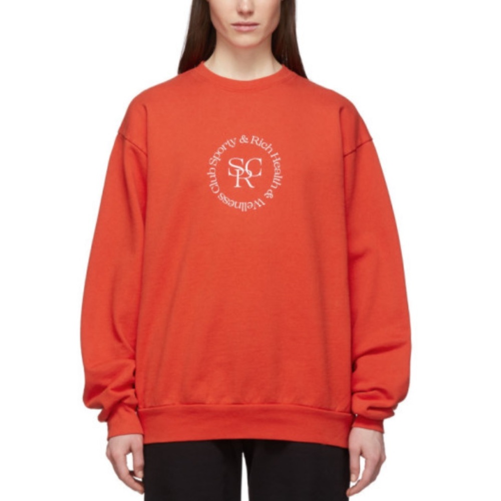 Sporty & Rich | Health & Wellness Blood Orange  Crewneck Sweatshirt | S